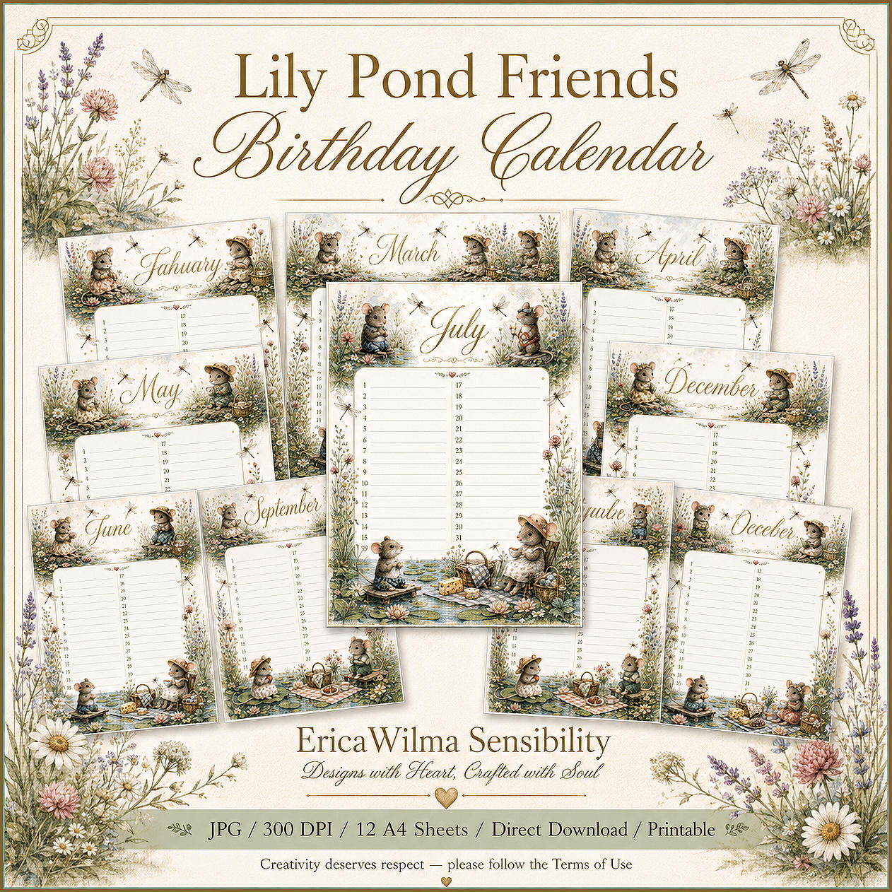 (image for) EW AI Birthday Calender Lily Pond Friends 2026